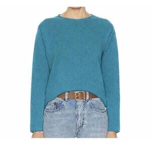 NEW THE ELDER STATESMAN tranquility roll crew sweater in santorini